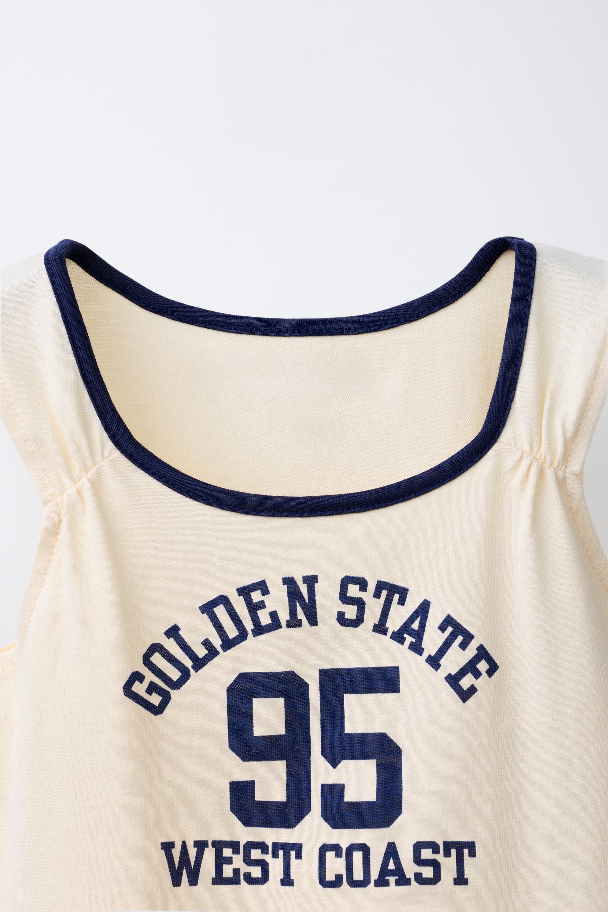 CONTRAST TRIM TEXT T-SHIRT